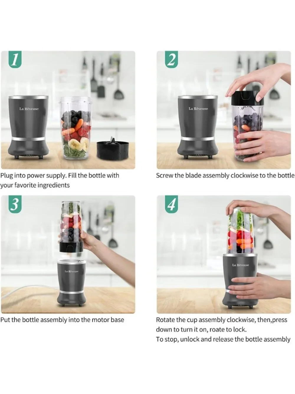 Compact Personal Smoothie Blender Set - 250W, BPA-Free, Perfect for Shakes